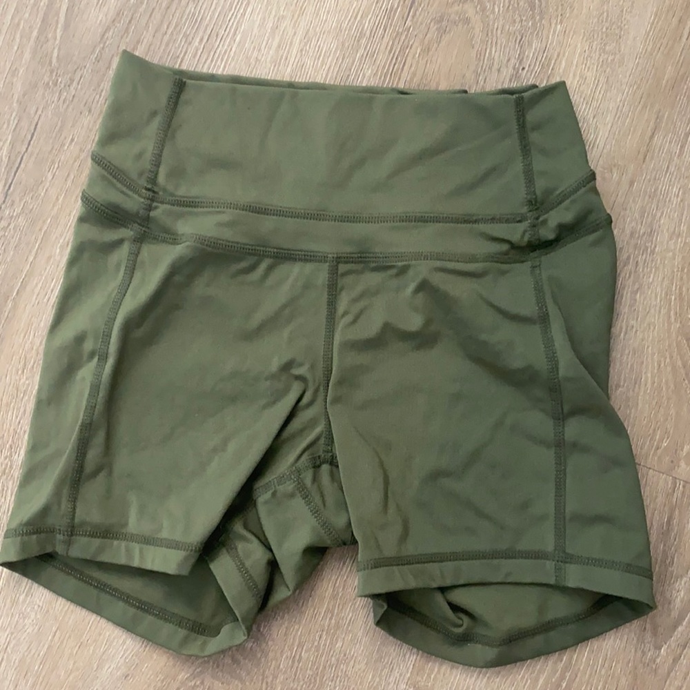 Corin active hunter green spandex shorts